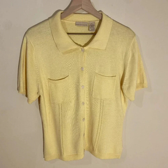 Apostrophe Sweaters - Apostrophe Canary Yellow Cardigan, Large